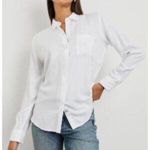 ICONIC STYLE Rails Hunter Ivory Check Button-Down Coastal Chic Luxury - XS